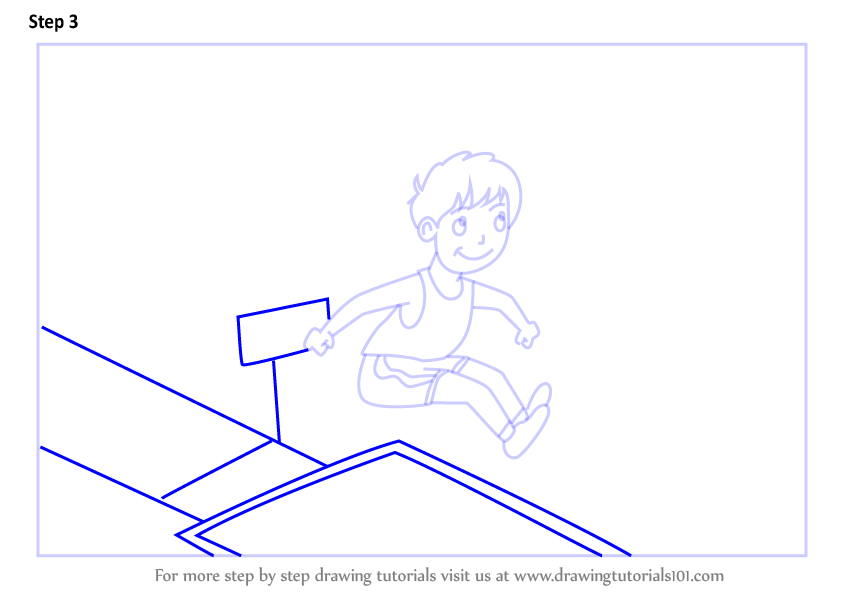 844x598 learn how to draw a boy long jump sports scene - Jump Drawing