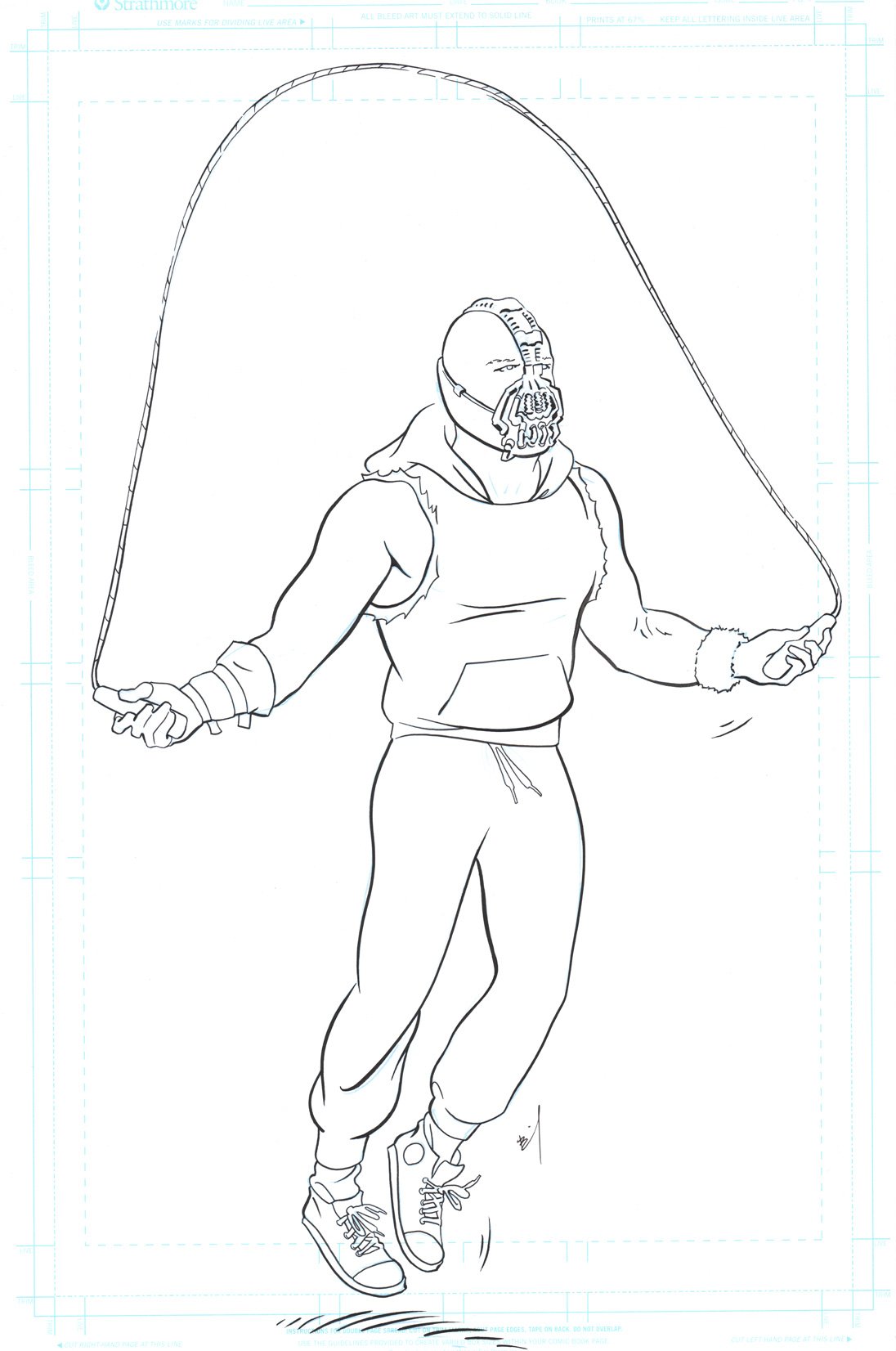 1096x1652 Bane Jumping Rope Original Ink Drawing Brandon Bird - Jump Drawing