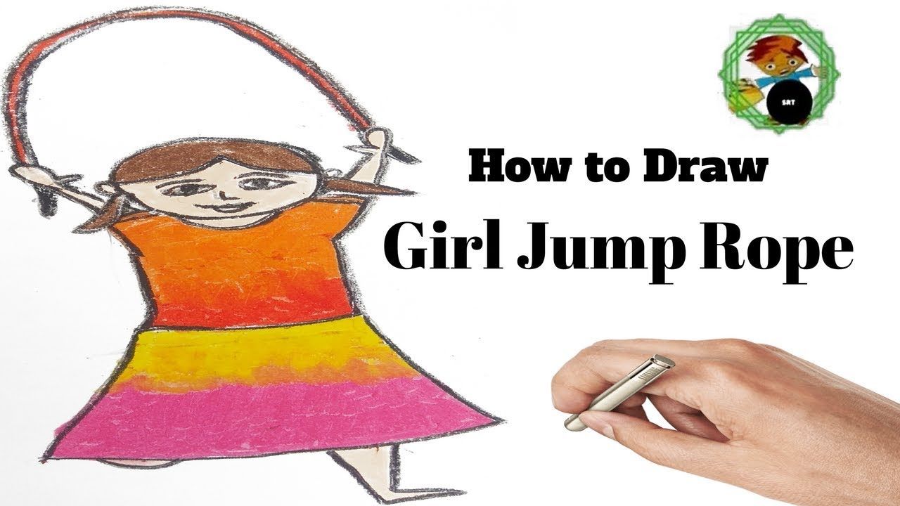 1280x720 how to draw cartoon girl jump rope for baby coloring book - Jump Rope Drawing