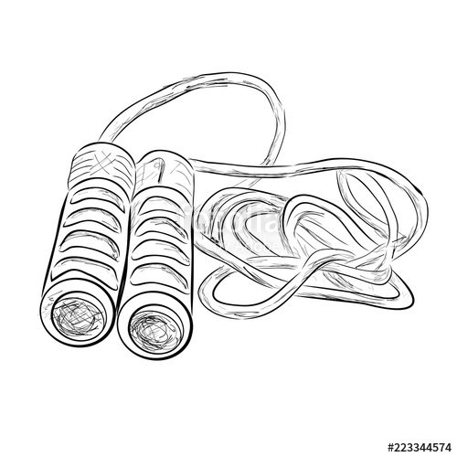500x500 simple hand draw sketch of jumping rope and dumbbell stock photo - Jump Rope Drawing