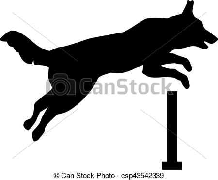 450x371 Dog Jumping Over Hurdle - Jumping Dog Drawing