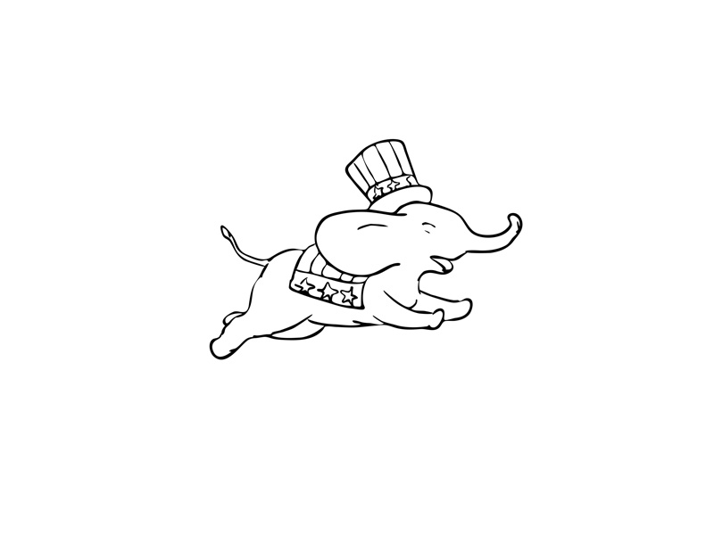 800x600 Elephant Jumping Black And White Drawing - Jumping Dog Drawing