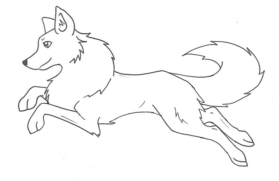 900x584 Jumping Wolves - Jumping Dog Drawing
