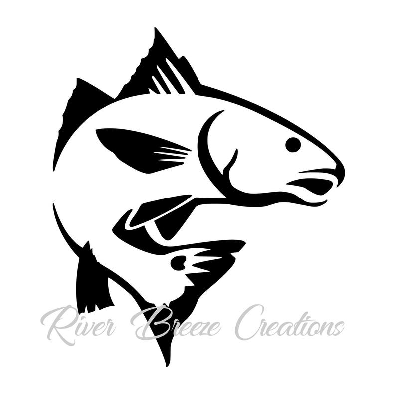 794x794 Red Fish Silhouette Cricut Jumping Fish Etsy - Jumping Fish Drawing