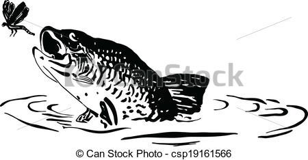 450x234 Fish Hunts Dragonfly Fish Hunts A Dragonfly Jumping Out - Jumping Fish Drawing