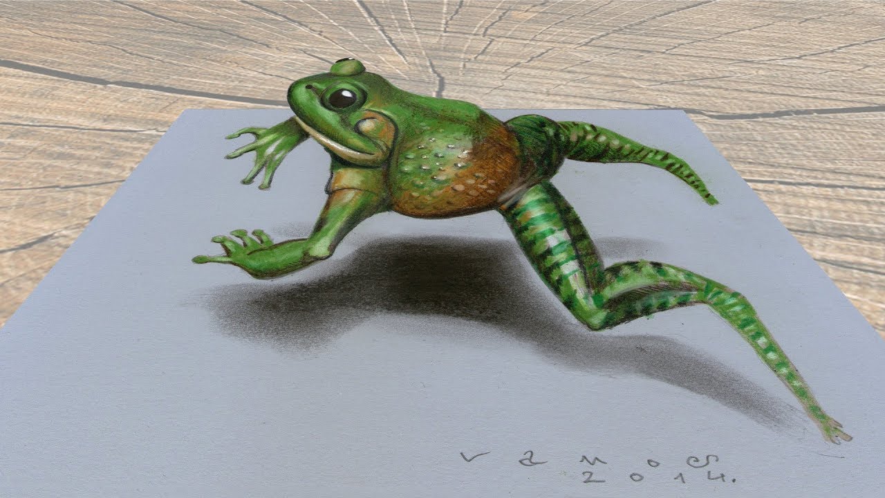 1280x720 Green Frog - Jumping Frog Drawing