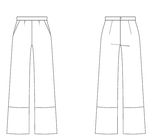 626x571 rachel jumpsuit and trousers - Jumpsuit Drawing