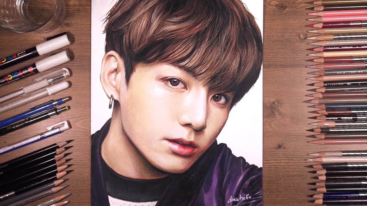 1280x720 Drawing Bts Jungkook Drawholic - Jungkook Drawing