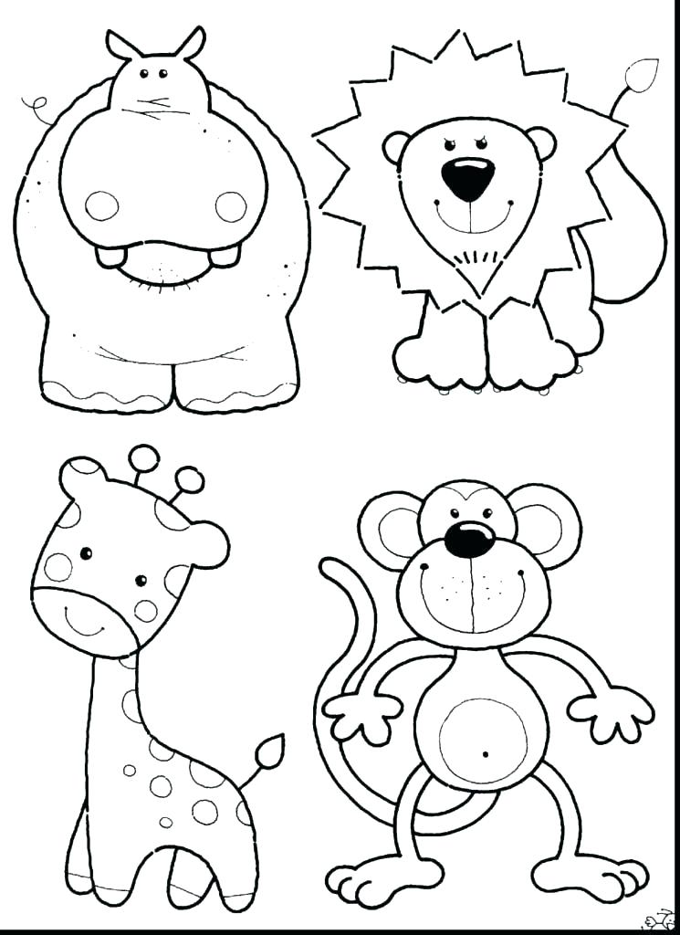745x1024 Safari Animals Printable Coloring Pages - Jungle Animals Drawing