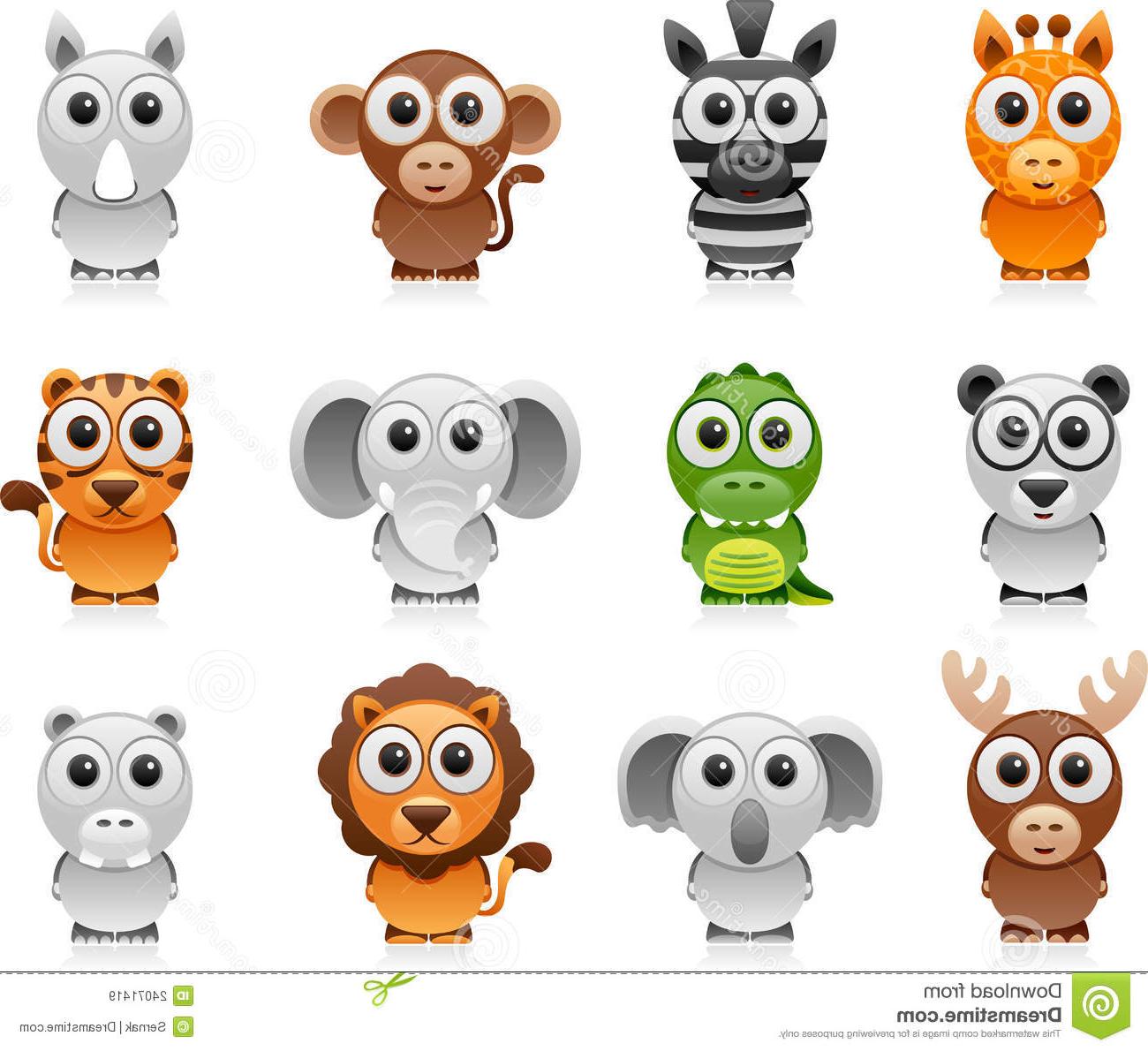 1300x1190 Best Jungle Animals Cartoon Set Drawing - Jungle Animals Drawing