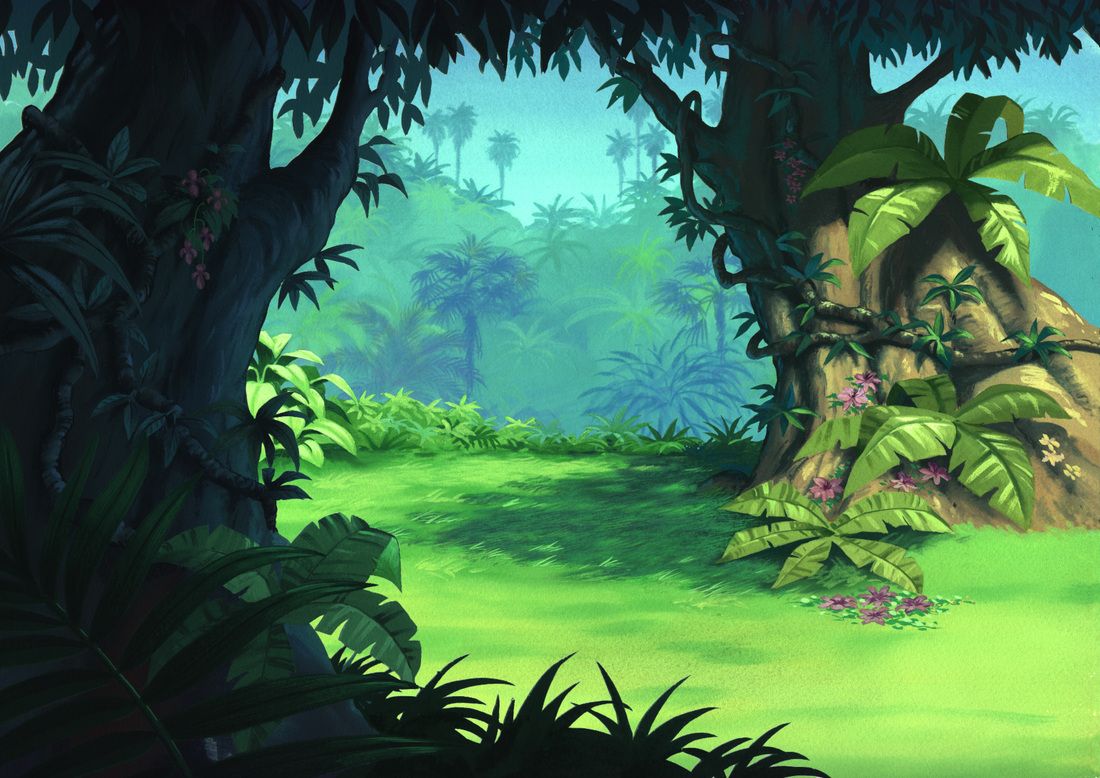 Illustration - Jungle Background Drawing. 