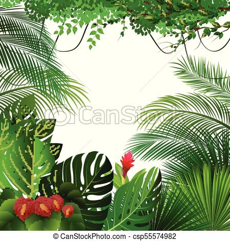 450x470 vector illustration of tropical jungle background - Jungle Background Drawing
