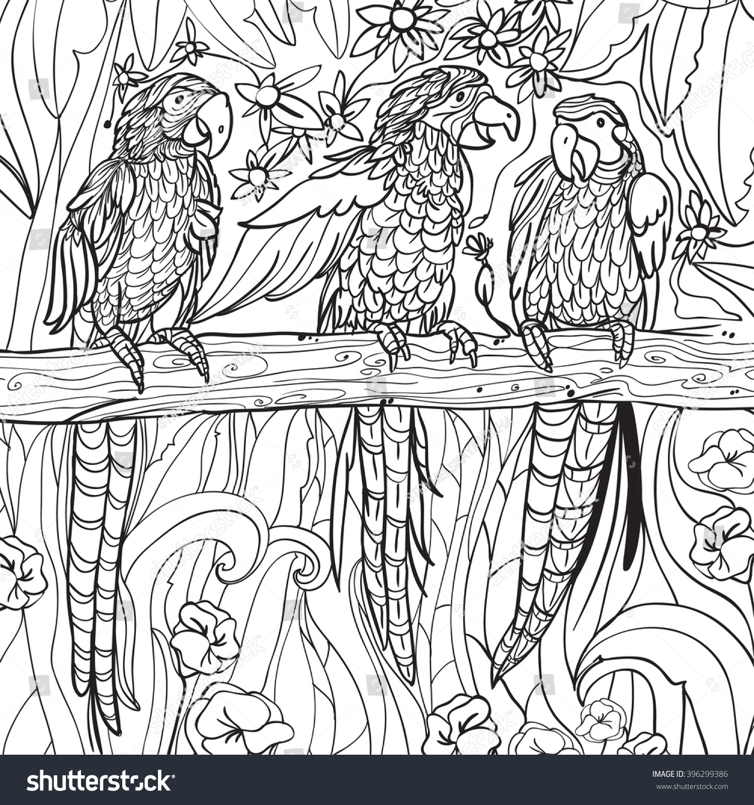 1499x1600 Coloring - Jungle Background Drawing