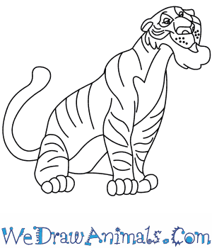 300x350 how to draw shere khan from jungle book - Jungle Book Drawing