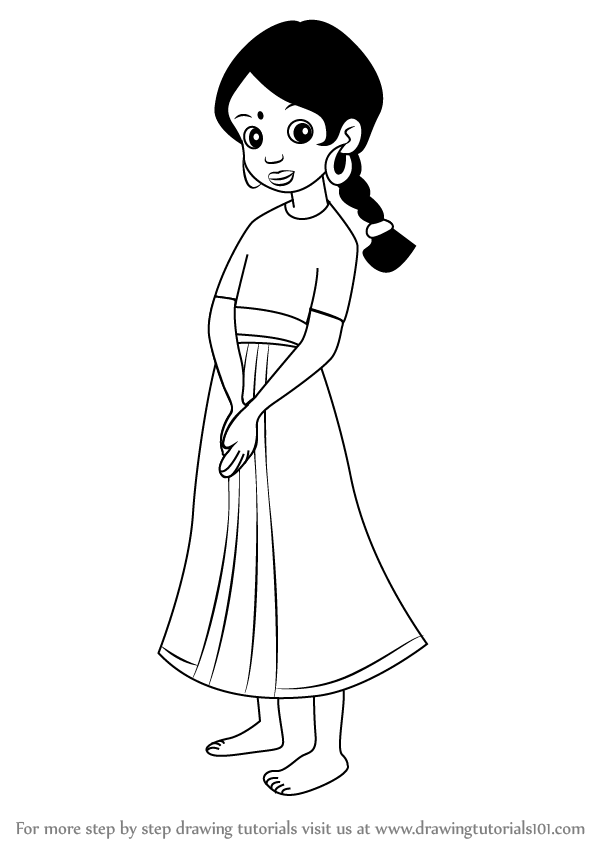 598x844 Learn How To Draw Shanti From The Jungle Book - Jungle Book Drawing