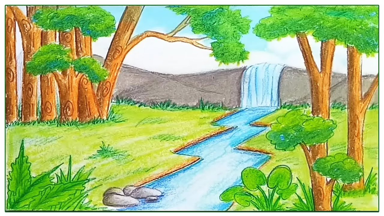 1280x720 How To Draw Scenery Of Rainforest Step - Jungle Drawing