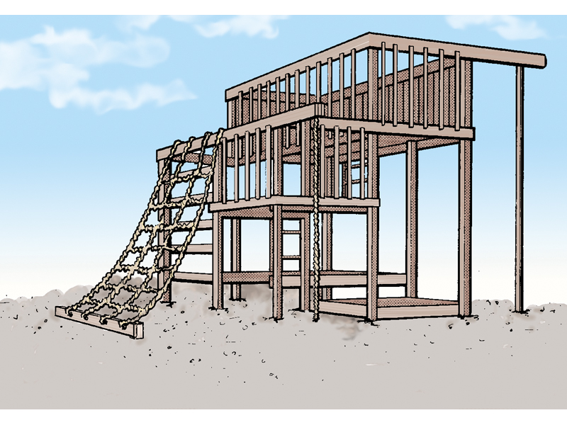 800x600 Multi Level Jungle Gym Plan House Plans And More - Jungle Gym Drawing
