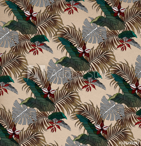 484x500 Jungle Leaves Drawing Pattern - Jungle Leaves Drawing