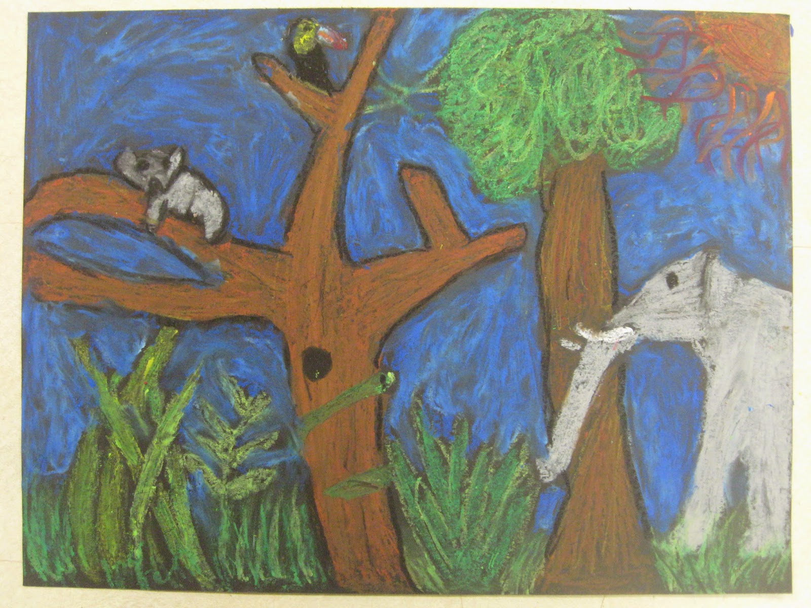 1600x1200 Miss Young's Art Room Grade Oil Pastel Jungle Scenes - Jungle Scene Drawing