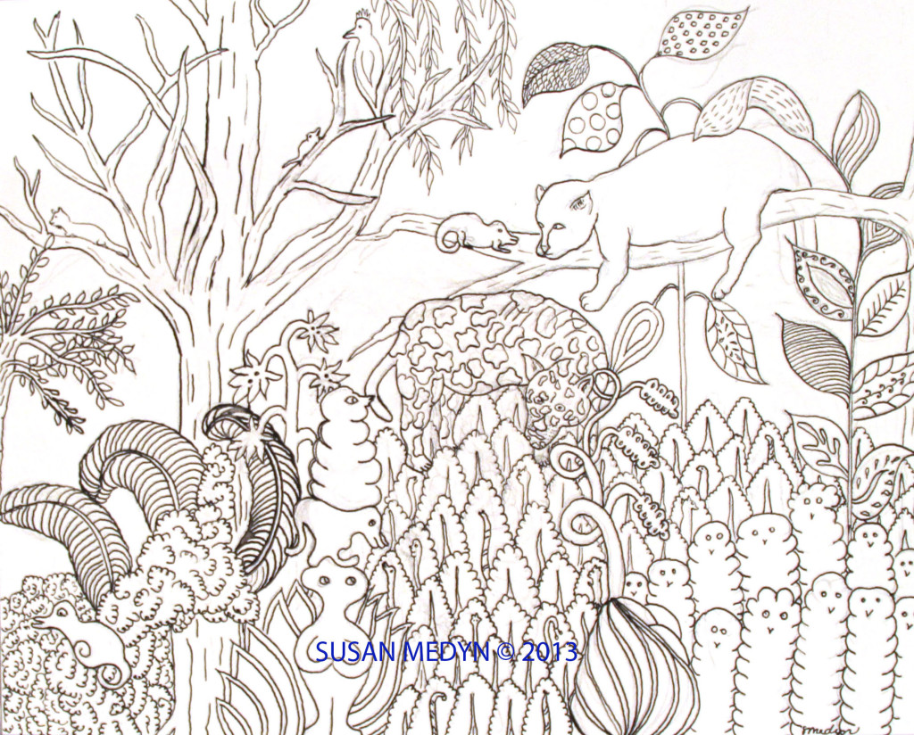 1024x824 Jungle Drawing Watercolors - Jungle Scene Drawing