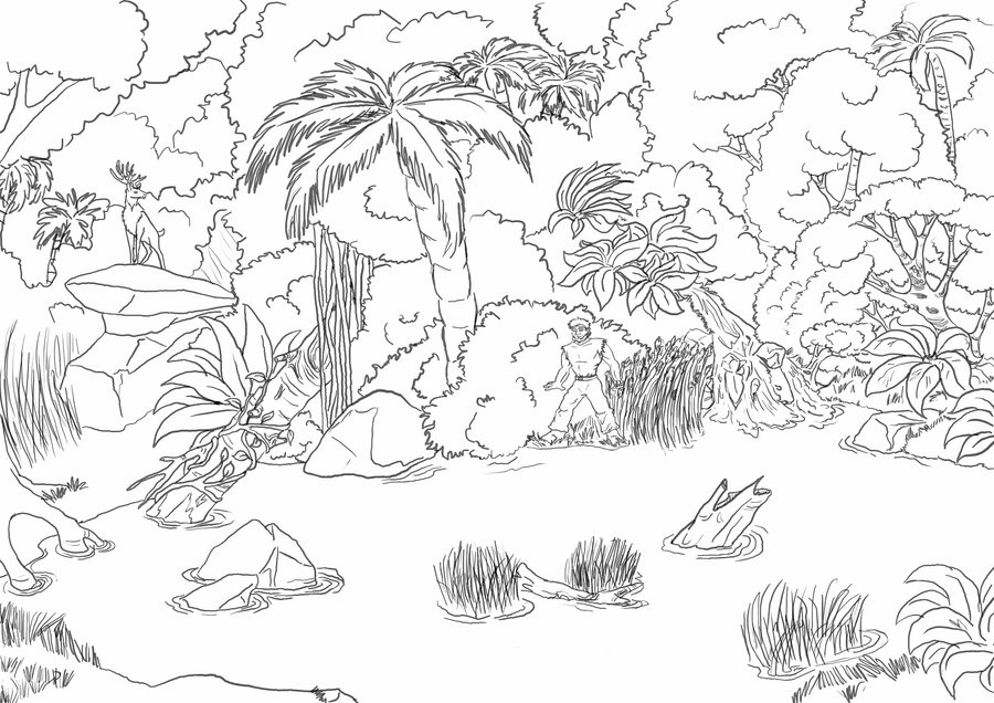 How To Draw A Jungle Scene