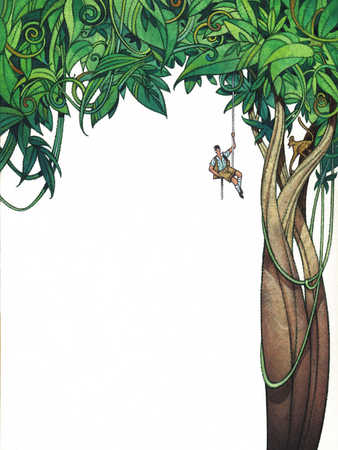 338x450 Stock Illustration - Jungle Tree Drawing