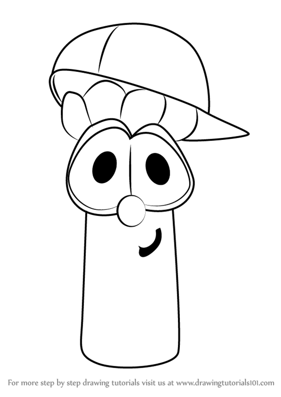 567x800 learn how to draw junior asparagus from veggietales - Junior Drawing
