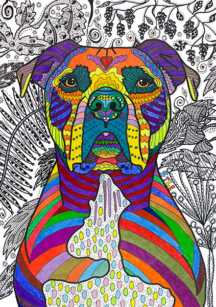 423x600 american pit bull terrier junior - Junior Drawing