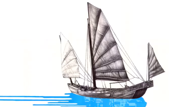 559x354 watch a hong kong artist draw a traditional chinese junk - Junk Drawing