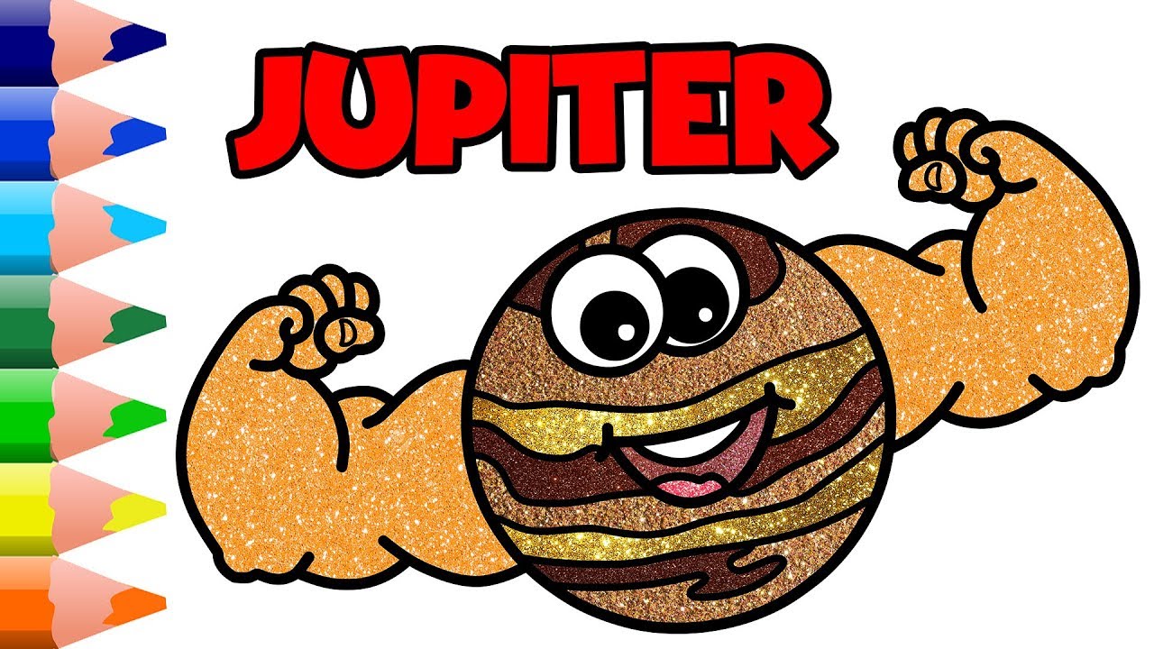 1280x720 Jupiter Planet In Solar System Drawing For Kids - Jupiter Planet Drawing