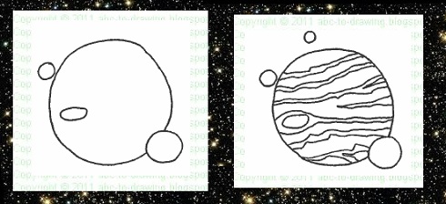490x224 Abc To Drawing Jupiter - Jupiter Planet Drawing