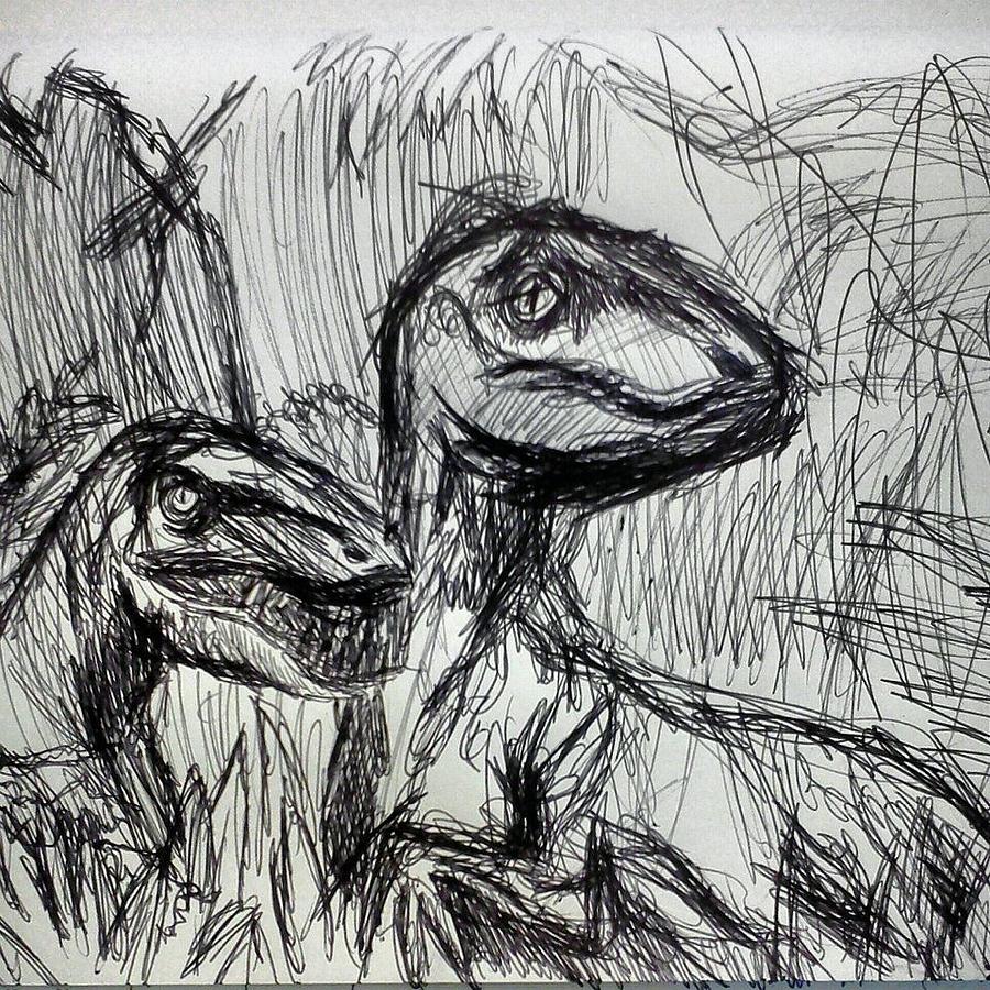 900x900 jurassic park dinosaurs drawing - Jurassic Park Drawing