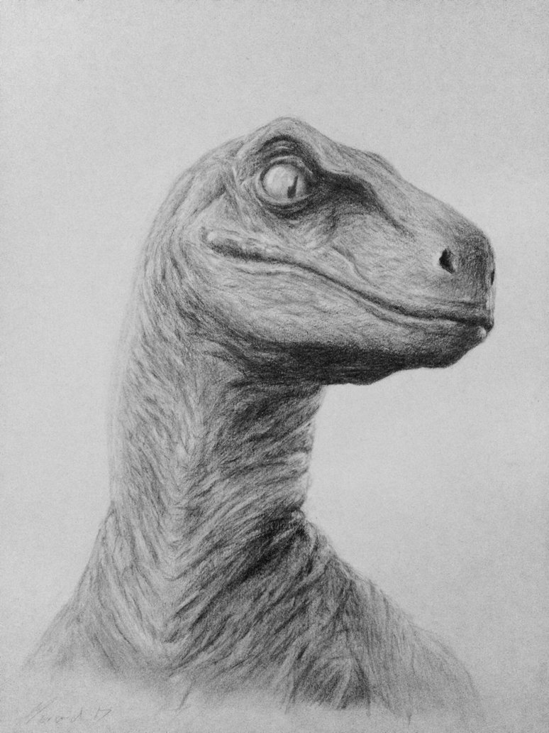 Динозавр карандашом