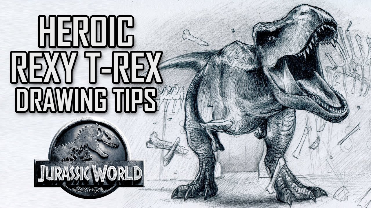 1280x720 drawing jurassic world trex - Jurassic Park T Rex Drawing