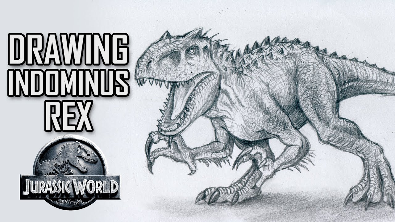 1280x720 Drawing Indominus Rex From Jurassic World Speed Drawing - Jurassic World Drawing