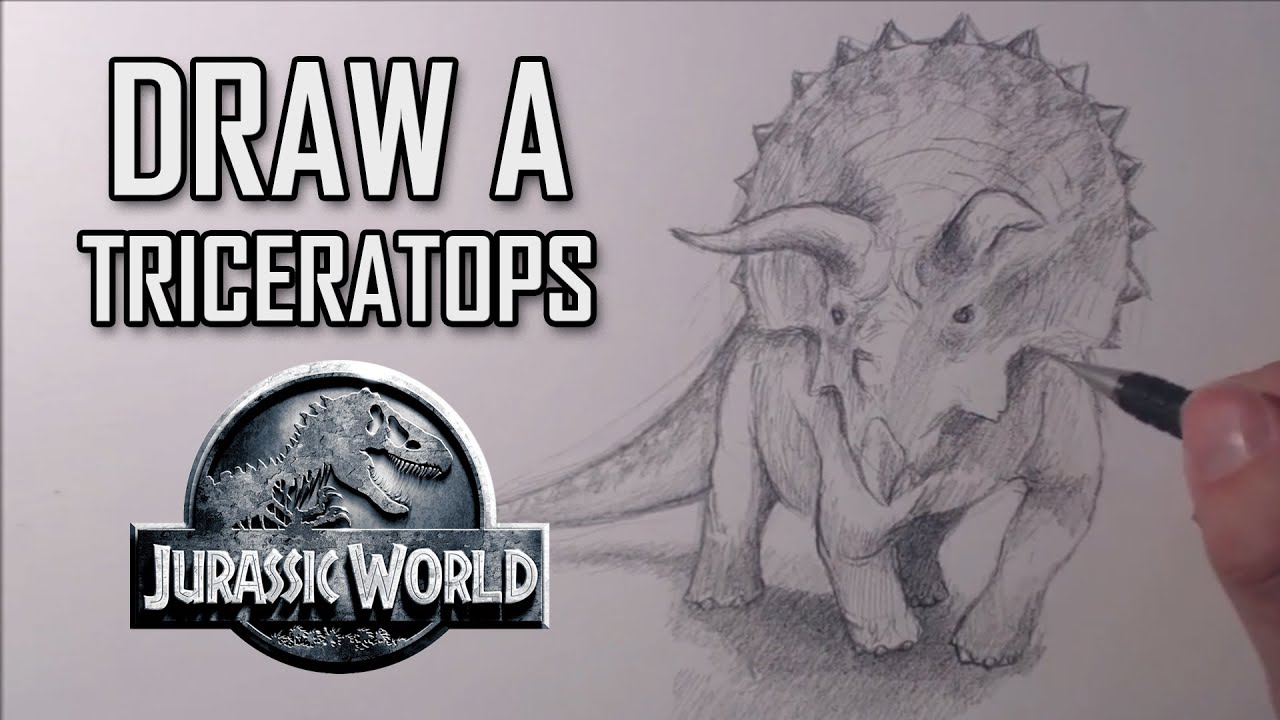 1280x720 How To Draw A Triceratops From Jurassic World - Jurassic World Drawing