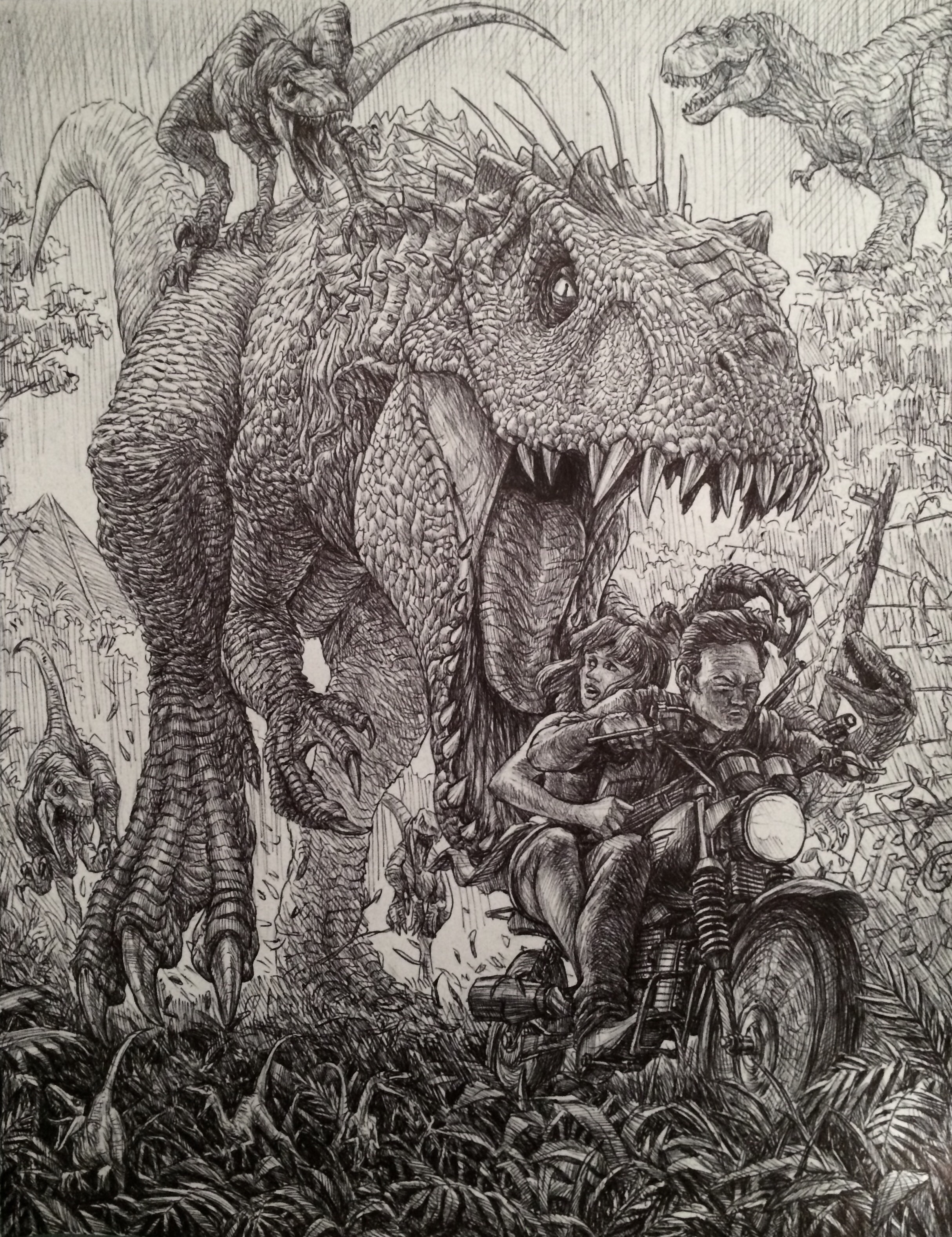 2428x3153 Jurassic World - Jurassic World Drawing