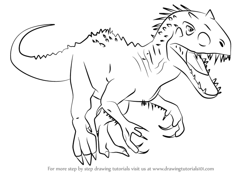 800x567 Learn How To Draw Indominus Rex From Jurassic World - Jurassic World Drawing