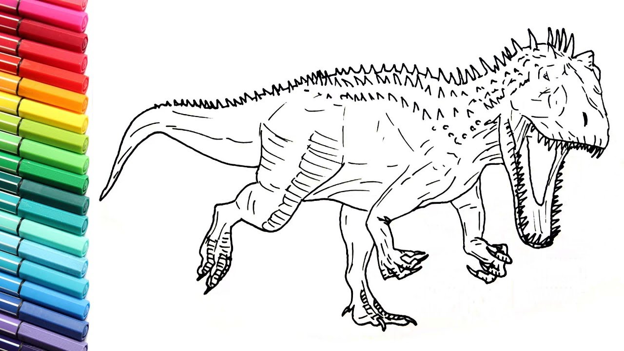 Как нарисовать индоминуса рекса из мир юрского периода