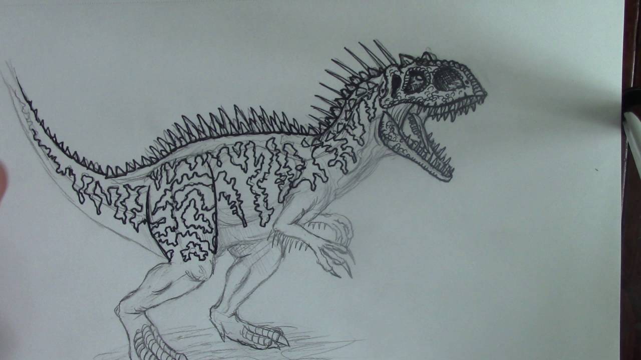 jurassic world indominus rex drawing at paintingvalley