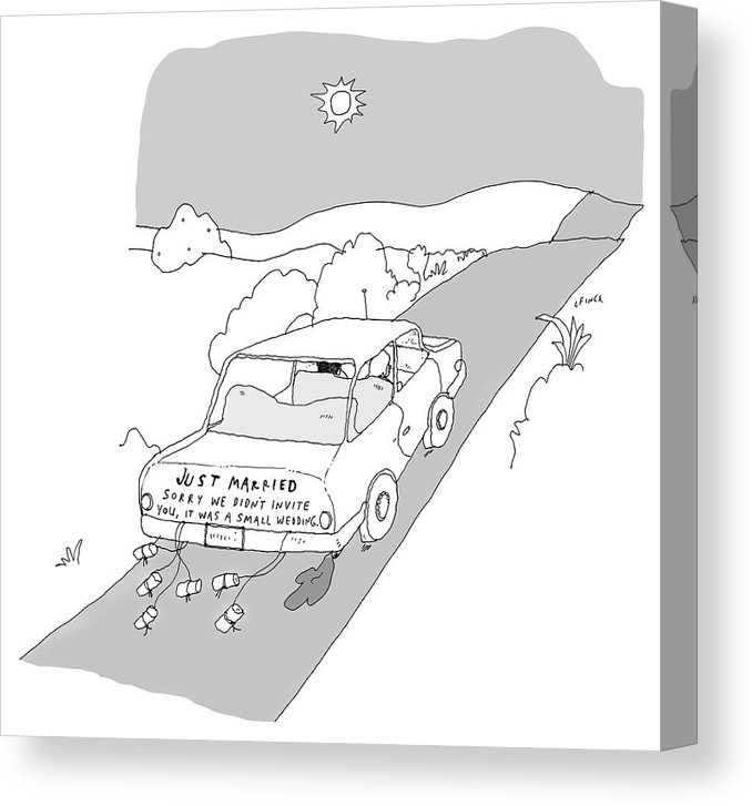 678x727 just married canvas print canvas art - Just Married Car Drawing