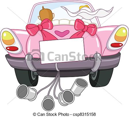 450x407 just married car - Just Married Car Drawing