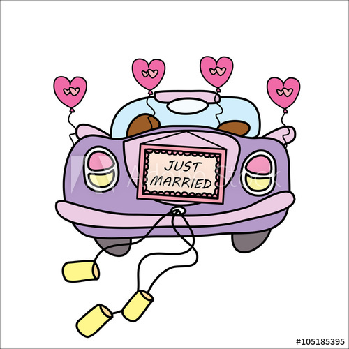 500x500 wedding car,just married - Just Married Car Drawing