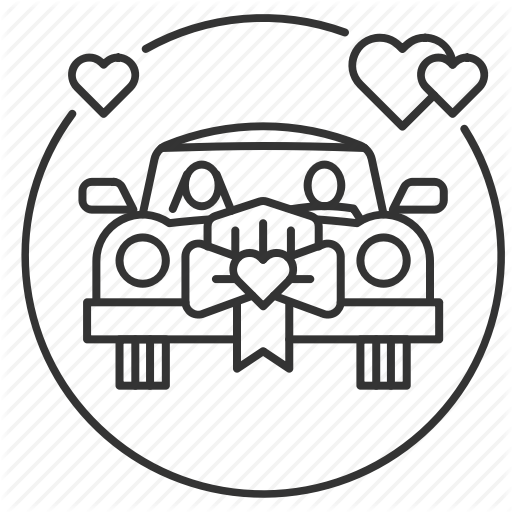 512x512 antique car, car, classic car, just married icon - Just Married Car Drawing