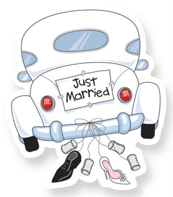351x400 dibujos clipart digi stamp - Just Married Car Drawing