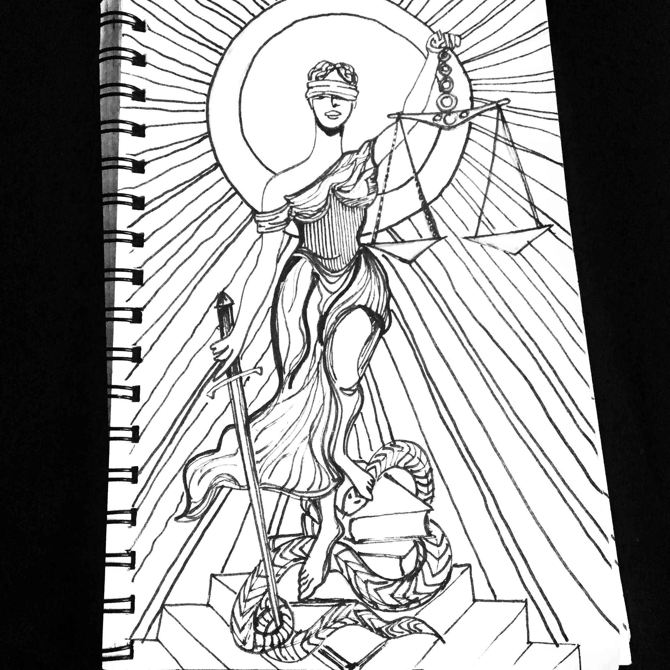2302x2302 blind justice drawing - Justice Drawing