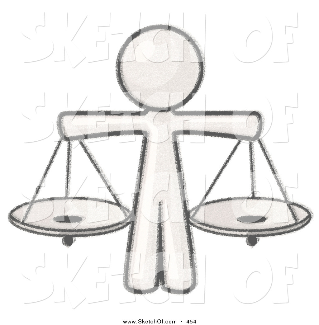 1024x1044 drawing of a sketched design mascot man scales of justice with two - Justice Drawing