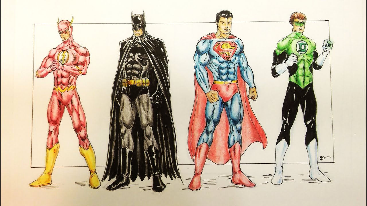 1280x720 justice league speed drawing - Justice League Drawing