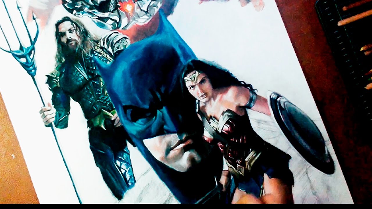 1280x720 justice league speed drawing batman wonder woman flash - Justice League Drawing