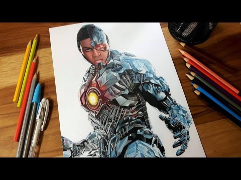 480x360 Speed Drawing Cyborg - Justice League Drawing